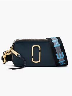 Marc Jacobs Dark Navy Snapshot Camera Bag with Bold Strap